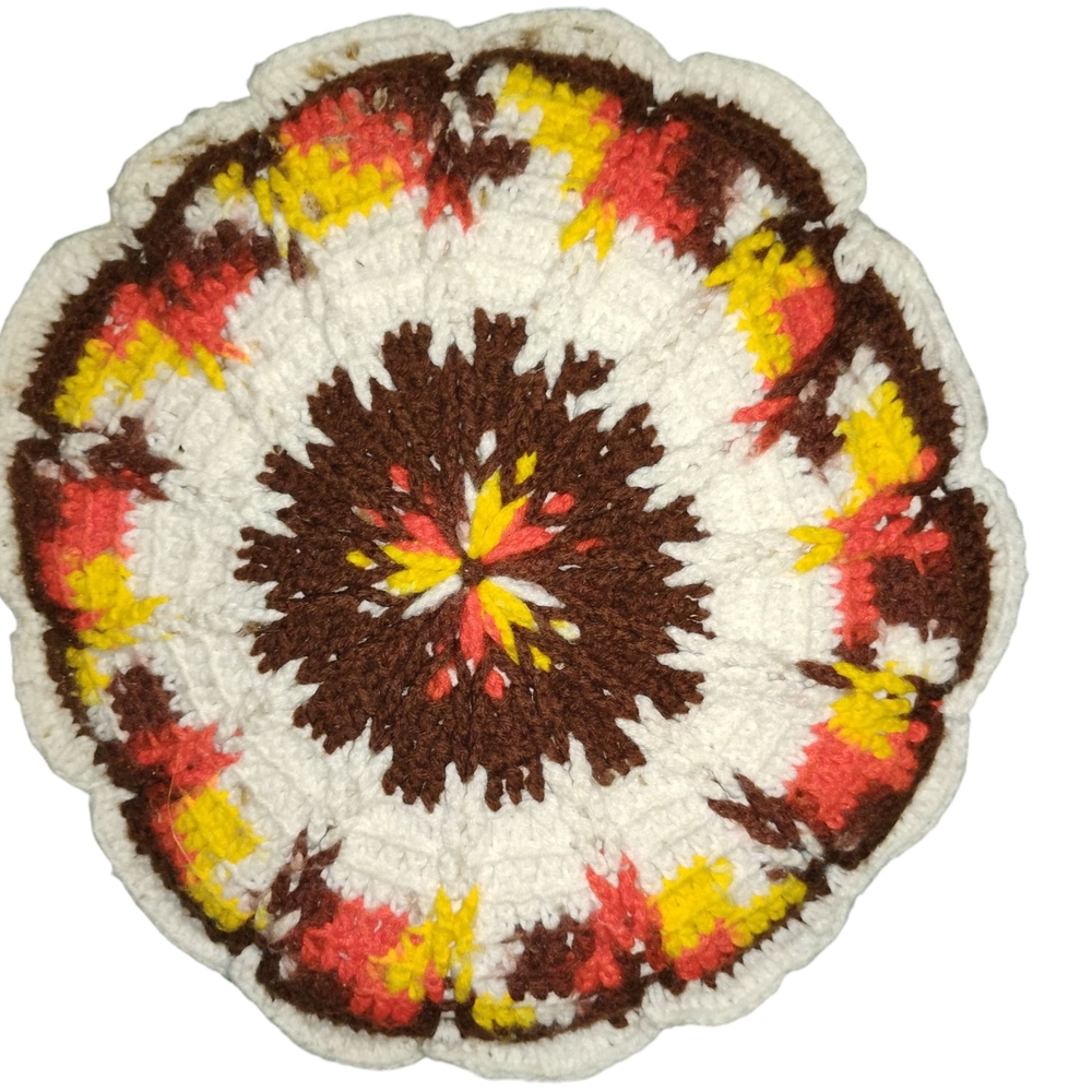 Handmade Vibrant Crochet Accent Pillow